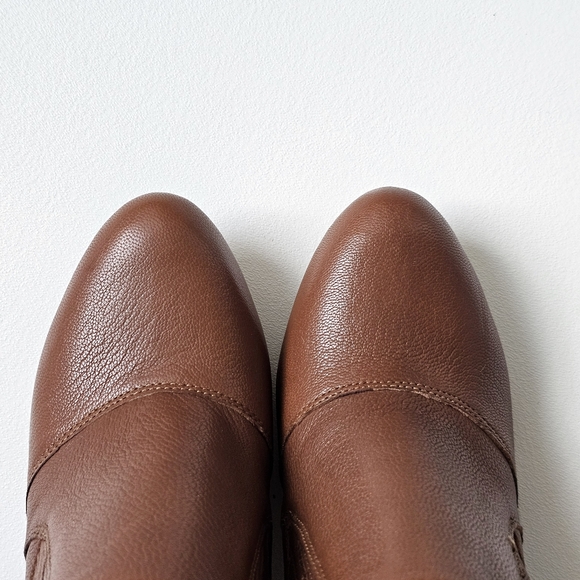 Audrey Brooke “Avignon” Cognac Brown Genuine Leather Booties Heels 8M - Picture 5 of 11